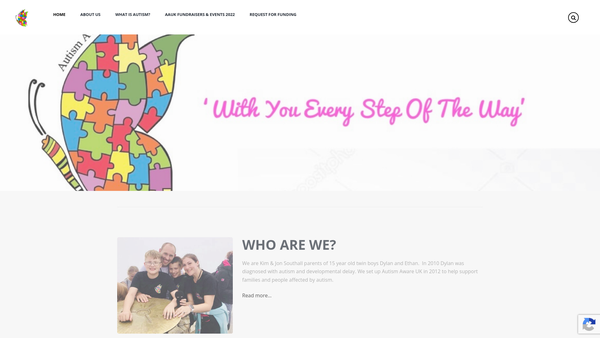 Screenshot of the Autism Aware UK website