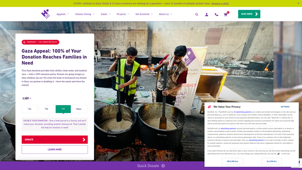 Screenshot of the Human Appeal website