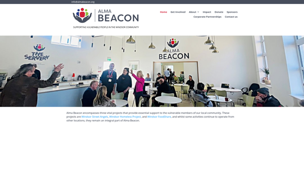 Screenshot of the Windsor Christian Action website