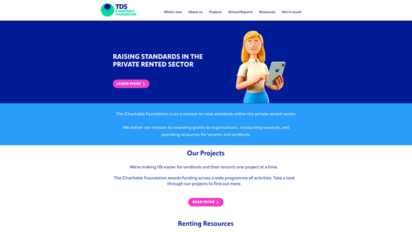 Screenshot of the The Tds Charitable Foundation website