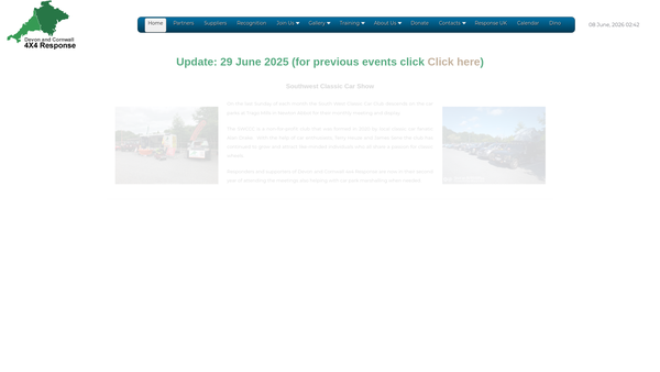 Screenshot of the Devon & Cornwall 4x4 Response website