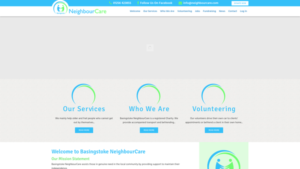 Screenshot of the Basingstoke Neighbourcare website