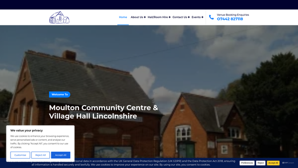 Screenshot of the Moulton Community Association - website