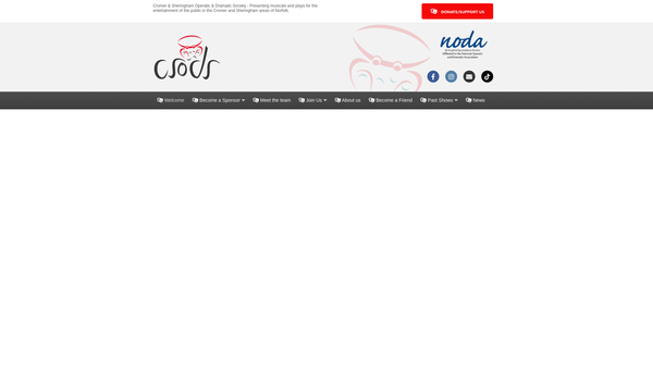 Screenshot of the Cromer & Sheringham Operatic And Dramatic Society website