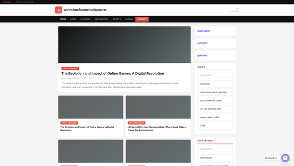 Screenshot of the Alty FC Foundation Limited website