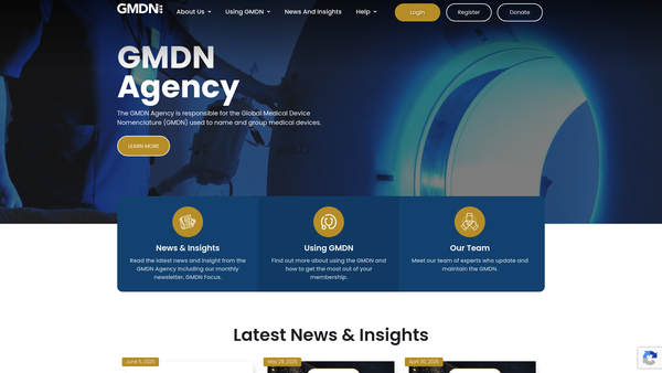 Screenshot of the Gmdn Agency website