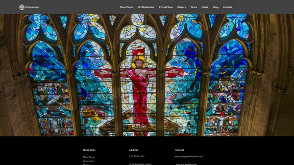 Screenshot of the St Etheldreda Trust website