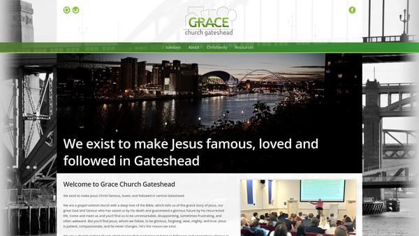 Screenshot of the Grace Church Gateshead website