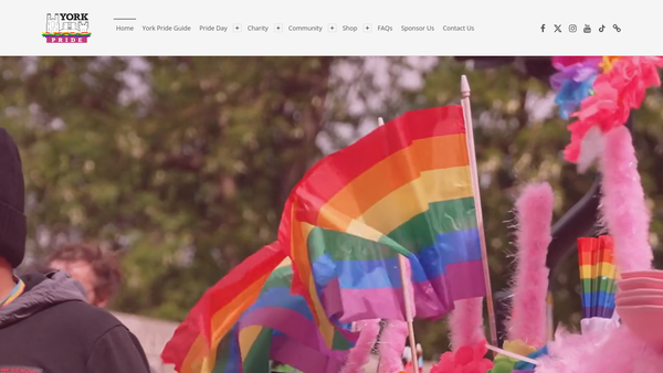 Screenshot of the York Pride website
