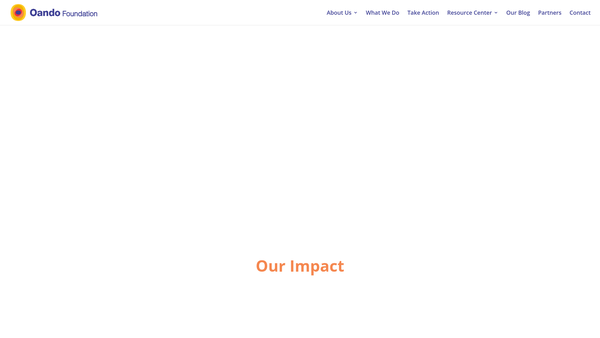 Screenshot of the Oando Foundation UK website