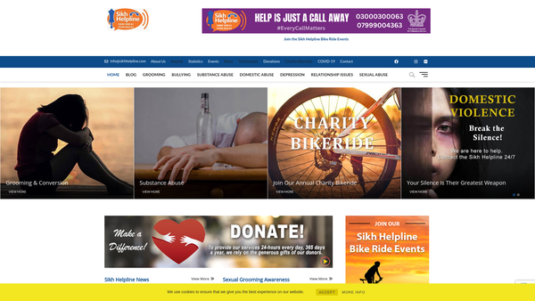Screenshot of the Sikh Helpline website