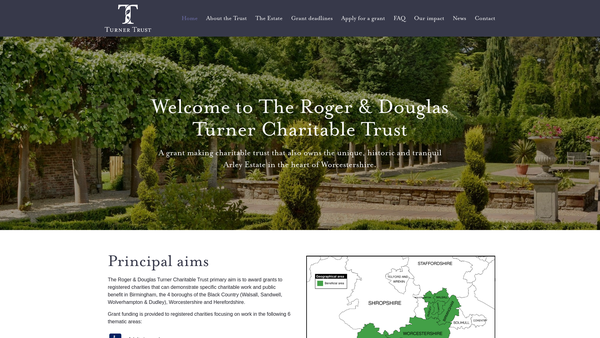 Screenshot of the The Roger & Douglas Turner Charitable Trust website