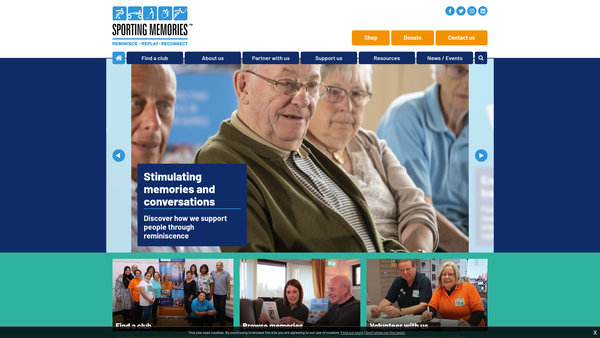 Screenshot of the The Sporting Memories Foundation website