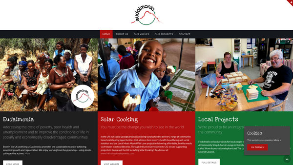 Screenshot of the Eudaimonia website