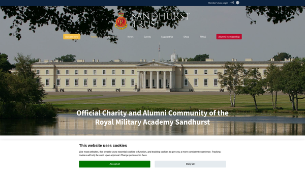 Screenshot of the Sandhurst Trust website