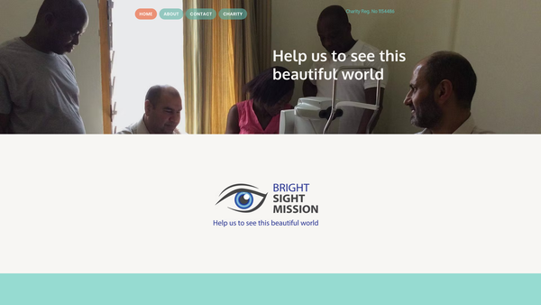 Screenshot of the Bright Sight Mission website