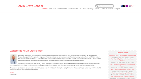 Screenshot of the Kelvin Grove Charitable Fund website