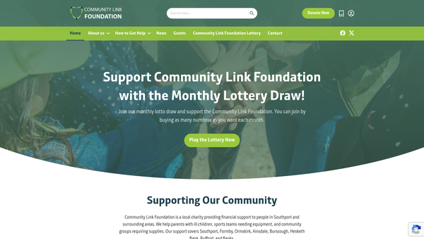 Screenshot of the Community Link Foundation Ltd website