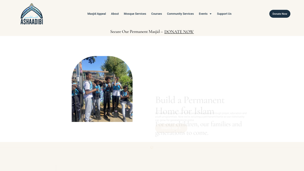 Screenshot of the Ashaadibi Education & Cultural Centre website