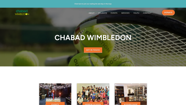 Screenshot of the Chabad Lubavitch Of South London website