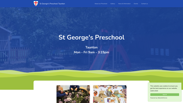 Screenshot of the St George's Pre-School (Taunton) website