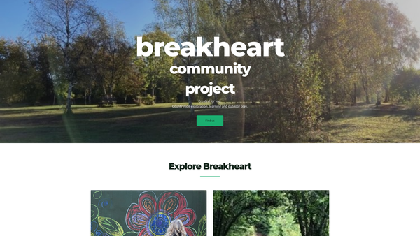 Screenshot of the Breakheart Community Project Ltd website