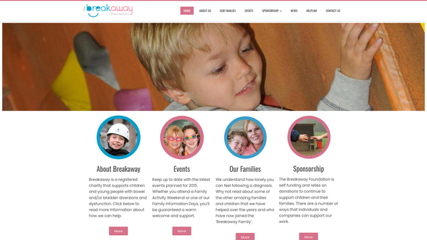 Screenshot of the The Breakaway Foundation website