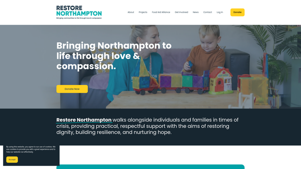 Screenshot of the Restore Northampton website