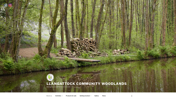 Screenshot of the Llangattock Community Woodlands Ltd website