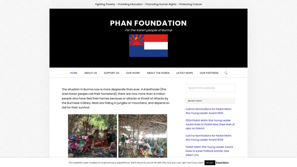Screenshot of the Phan Foundation website
