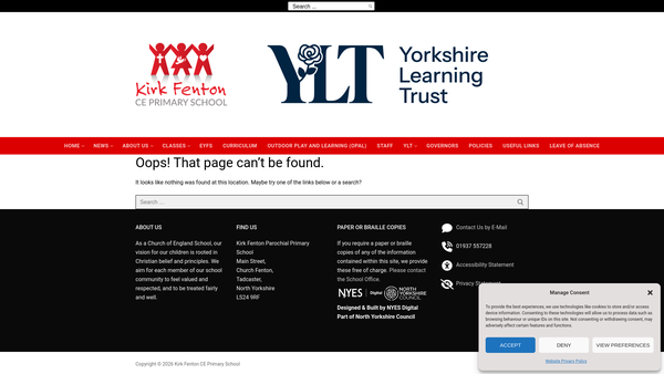 Screenshot of the Friends Of Kirk Fenton website