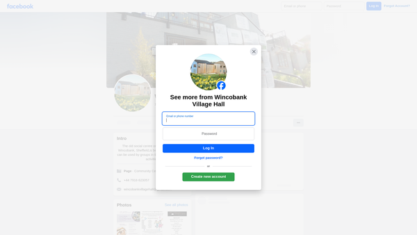 Screenshot of the Wincobank Village Hall Trust website