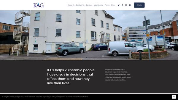 Screenshot of the Kag Advocacy CIO website