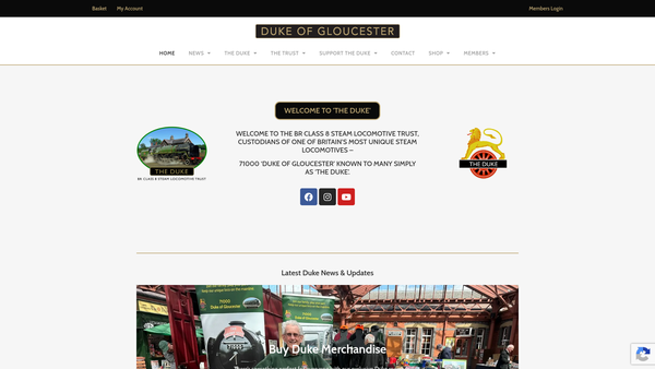 Screenshot of the Br Class 8 Steam Locomotive Trust website