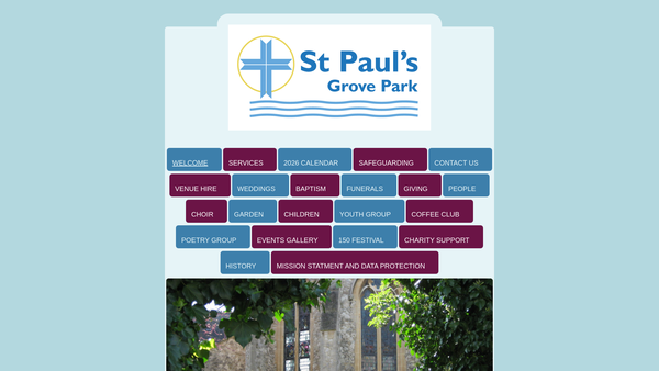 Screenshot of the The Parochial Church Council Of The Ecclesiastical Parish Of St Paul, Grove Park, Chiswick W4 website