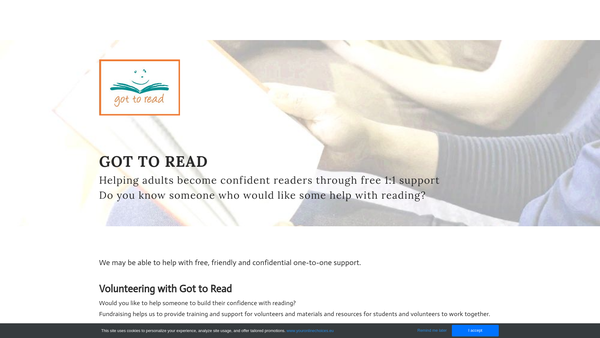 Screenshot of the Got To Read website