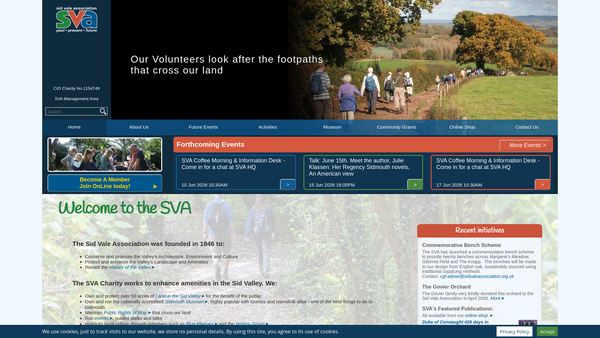 Screenshot of the The Sid Vale Association CIO website