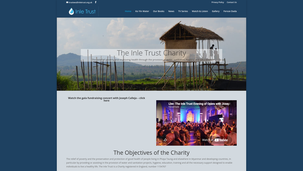 Screenshot of the The Inle Trust website