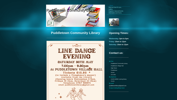 Screenshot of the Friends Of Puddletown Library website