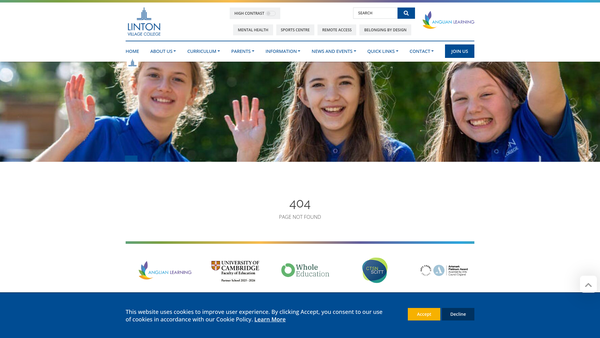 Screenshot of the Friends Of Linton Village College website