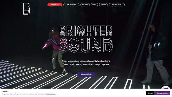 Screenshot of the Brighter Sound Ltd website