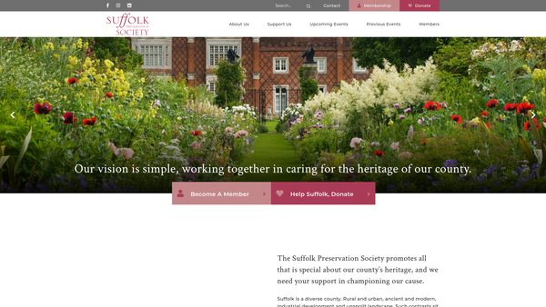 Screenshot of the Suffolk Preservation Society website