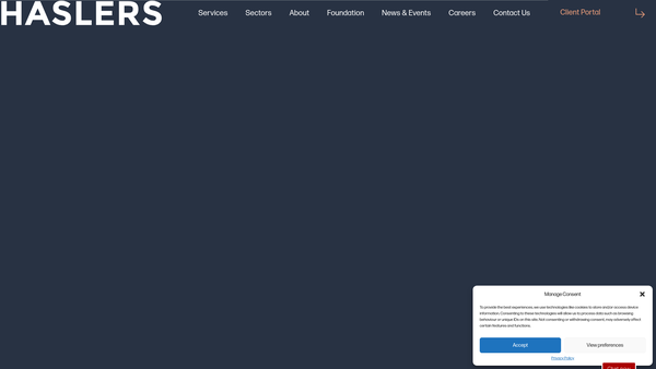 Screenshot of the Haslers' Foundation website