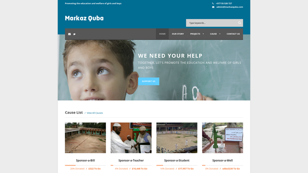 Screenshot of the Markaz Quba website