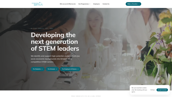 Screenshot of the Generating Genius website