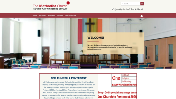 Screenshot of the South Warwickshire Methodist Circuit website