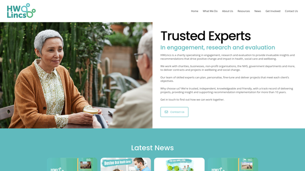 Screenshot of the HWLincs website