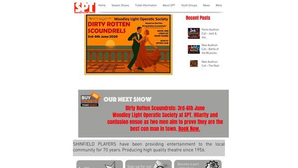 Screenshot of the Shinfield Players Theatre website