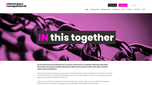 Screenshot of the Inflammatory Neuropathies UK website