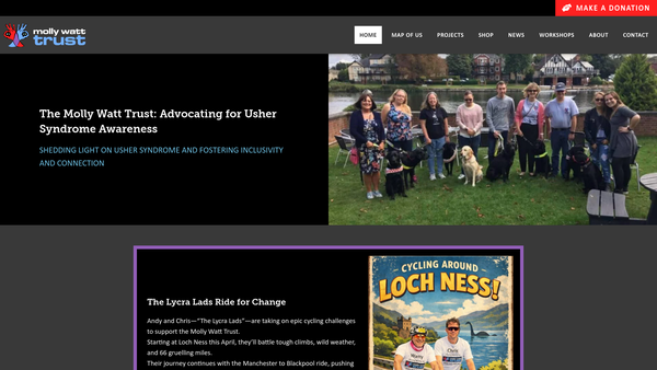Screenshot of the The Molly Watt Trust website